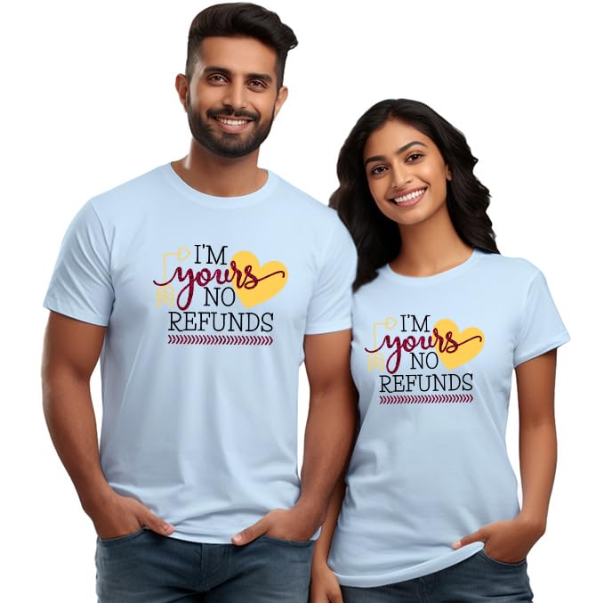 Wear Your Opinion WYO Couple T Shirt for Couple| Anniversary | Mens & Women Cotton Printed Tshirt| Husband Wife Printed Tshirt | Valentine Printed Tshirt (Design: No Refund)