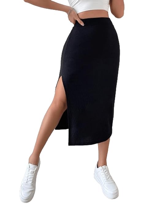 Aahwan High Waist Split Thigh Skirt for Women's & Girl's