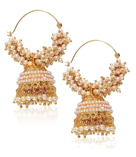 YouBella Fashion Jewellery Gold Plated Pearl Jhumka/Jhumki Earings for Women Traditional Earrings for Girls