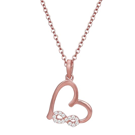 GIVA 925 Sterling Silver Rose Gold Infinity Heart Pendant with Link Chain | Gifts for Girlfriend, Gifts for Women and Girls |With Certificate of Authenticity and 925 Stamp | 6 Month Warranty*