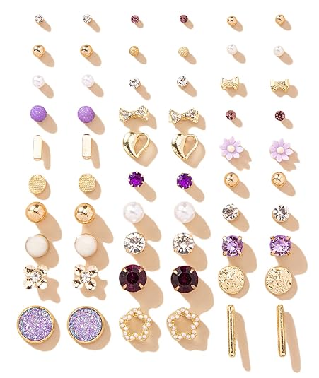 Shining Diva Fashion 30 Pairs Earrings Combo Set Latest Stylish Crystal Pearl Earrings for Women and Girls (14774er)